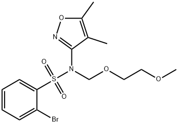 2-溴-N-(4,5-二甲基-1,2-恶唑-3-基)-N-(2-甲氧基乙氧基甲基)苯磺酰胺 结构式