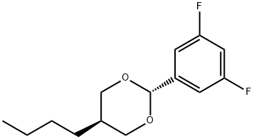 反式-5-丁基-2-(3,5-二氟苯基)-1,3-二恶烷 结构式