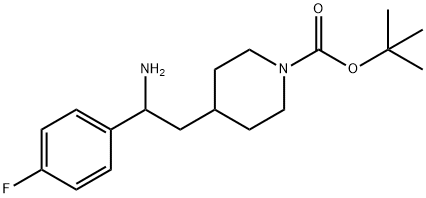 tert-Butyl 4-[2-amino-2-(4-fluorophenyl)ethyl]piperidine-1-carboxylate 结构式