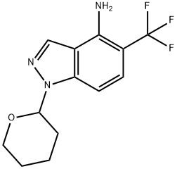 1-(Tetrahydro-2H-pyran-2-yl)-5-(trifluoromethyl)-1H-indazol-4-amine 结构式