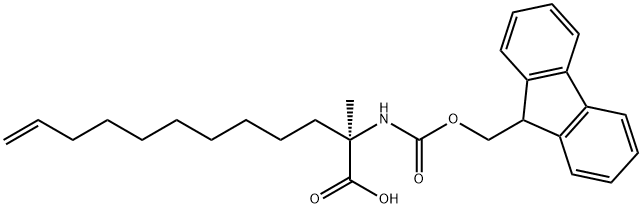 (R)-2-((((9H-芴-9-基)甲氧基)羰基)氨基)-2-甲基十二碳-11-烯酸 结构式