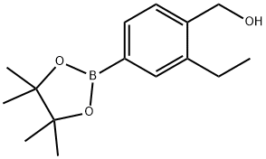 4-羟甲基-3-乙基苯基硼酸频哪醇酯 结构式