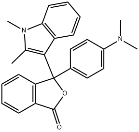 1(3H)-Isobenzofuranone,3-[4-(dimethylamino)phenyl]-3-(1,2-dimethyl-1H-indol-3-yl)- 结构式