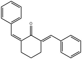(2E,6Z)-2,6-双(苯基亚甲基)环己酮 结构式