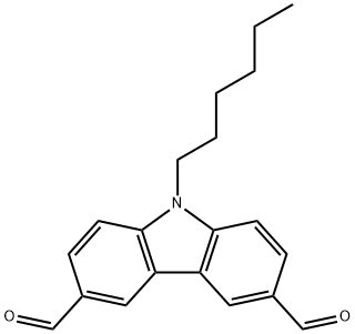 9-己基咔唑 -3,6-二甲醛 结构式