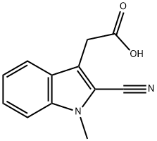 2-(2-氰基-1-甲基-1H-吲哚-3-基)乙酸 结构式