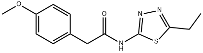 N-(5-ethyl-1,3,4-thiadiazol-2-yl)-2-(4-methoxyphenyl)acetamide 结构式