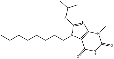 8-(isopropylthio)-3-methyl-7-octyl-3,7-dihydro-1H-purine-2,6-dione 结构式