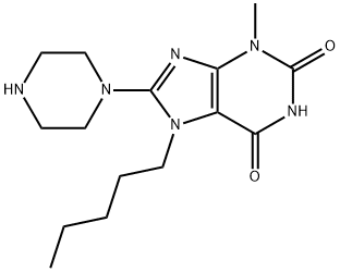 3-methyl-7-pentyl-8-(piperazin-1-yl)-3,7-dihydro-1H-purine-2,6-dione 结构式