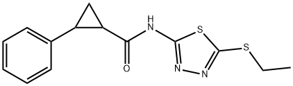 N-[5-(ethylsulfanyl)-1,3,4-thiadiazol-2-yl]-2-phenylcyclopropanecarboxamide 结构式