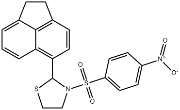 2-(1,2-dihydroacenaphthylen-5-yl)-3-((4-nitrophenyl)sulfonyl)thiazolidine 结构式