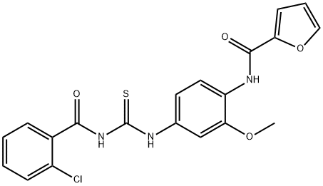 N-[4-({[(2-chlorophenyl)carbonyl]carbamothioyl}amino)-2-methoxyphenyl]furan-2-carboxamide 结构式