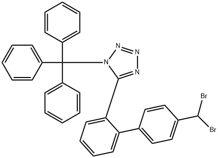 5-(4-(二溴甲基)-[1,1-二联苯]-2-基)-1-三苯甲基-1H-四唑 结构式