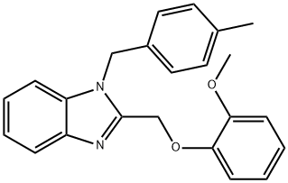 2-((2-methoxyphenoxy)methyl)-1-(4-methylbenzyl)-1H-benzo[d]imidazole 结构式