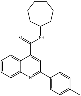 N-cycloheptyl-2-(4-methylphenyl)quinoline-4-carboxamide 结构式