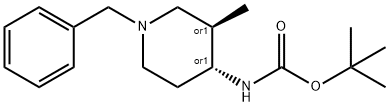 tert-butyl((3R,4R)-1-benzyl-3-methylpiperidin-4-yl)carbamate 结构式