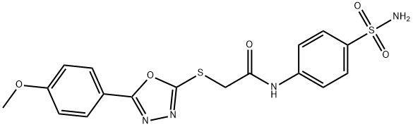 2-((5-(4-methoxyphenyl)-1,3,4-oxadiazol-2-yl)thio)-N-(4-sulfamoylphenyl)acetamide 结构式