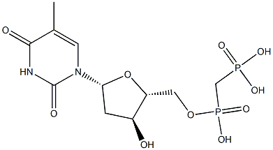 Thymidine, 5'-[hydrogen (phosphonomethyl)phosphonate] 结构式