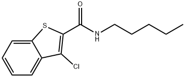 3-chloro-N-pentyl-1-benzothiophene-2-carboxamide 结构式