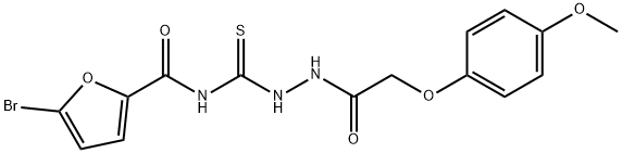5-bromo-N-({2-[(4-methoxyphenoxy)acetyl]hydrazino}carbonothioyl)-2-furamide 结构式
