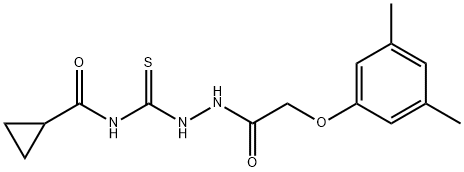 N-({2-[(3,5-dimethylphenoxy)acetyl]hydrazino}carbonothioyl)cyclopropanecarboxamide 结构式