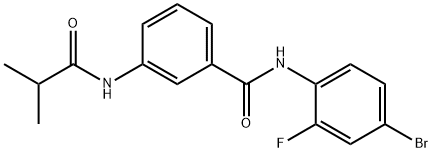 N-(4-bromo-2-fluorophenyl)-3-[(2-methylpropanoyl)amino]benzamide 结构式