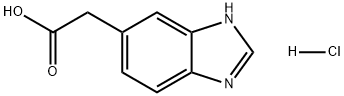 1H-苯并咪唑-6-乙酸盐酸盐(1:1) 结构式