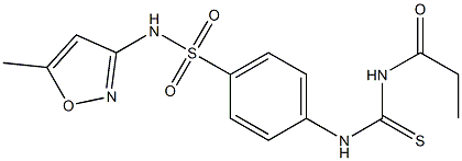 N-{[(4-{[(5-methyl-3-isoxazolyl)amino]sulfonyl}phenyl)amino]carbonothioyl}propanamide 结构式