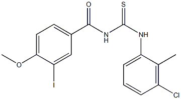 N-{[(3-chloro-2-methylphenyl)amino]carbonothioyl}-3-iodo-4-methoxybenzamide 结构式