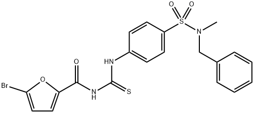 N-{[(4-{[benzyl(methyl)amino]sulfonyl}phenyl)amino]carbonothioyl}-5-bromo-2-furamide 结构式