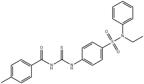 N-{[(4-{[ethyl(phenyl)amino]sulfonyl}phenyl)amino]carbonothioyl}-4-methylbenzamide 结构式