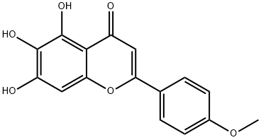 4H-1-Benzopyran-4-one, 5,6,7-trihydroxy-2-(4-methoxyphenyl)- 结构式
