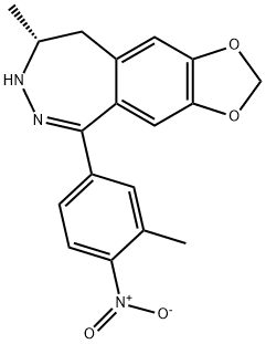 (R)-(+)-8-METHYL-5-(3-METHYL-4-NITROPHENYL)-8,9-DIHYDRO-7H-1,3-DIOXOLO[4,5-H][2,3]BENZODIAZEPINE 结构式