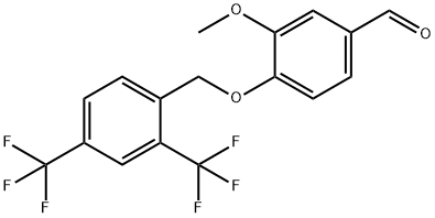 4-((2,4-BIS(TRIFLUOROMETHYL)BENZYL)OXY)-3-METHOXYBENZALDEHYDE 结构式