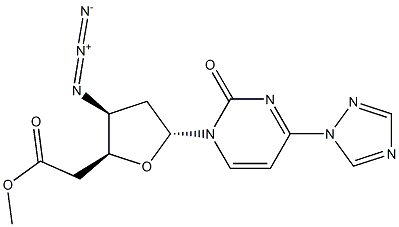 [(2S,3S,5R)-3-azido-5-[2-oxo-4-(1,2,4-triazol-1-yl)pyrimidin-1-yl]oxolan-2-yl]methyl acetate 结构式