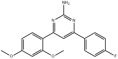 4-(2,4-dimethoxyphenyl)-6-(4-fluorophenyl)pyrimidin-2-amine 结构式