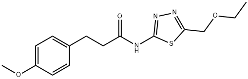 N-[5-(ethoxymethyl)-1,3,4-thiadiazol-2-yl]-3-(4-methoxyphenyl)propanamide 结构式