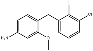 4-(3-氯-2-氟苄基)-3-甲氧基苯胺 结构式