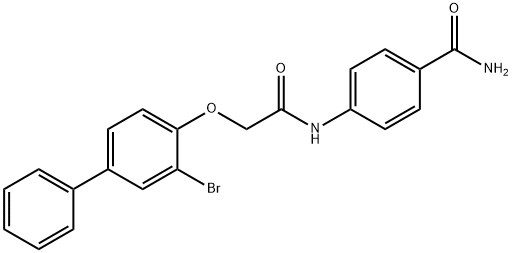 4-({[(3-bromo-4-biphenylyl)oxy]acetyl}amino)benzamide 结构式