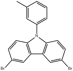 3,6-二溴-N-(3'-甲苯基)咔唑 结构式