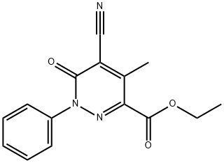 ethyl 5-cyano-4-methyl-6-oxo-1-phenyl-1,6-dihydropyridazine-3-carboxylate 结构式