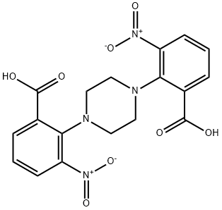 2-[4-(2-carboxy-6-nitrophenyl)piperazin-1-yl]-3-nitrobenzoic acid 结构式