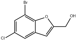 (7-Bromo-5-chloro-1-benzofuran-2-yl)methanol 结构式