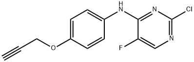 2-chloro-5-fluoro-N4-[4-(prop-2-ynyloxy)phenyl]-4-pyrimidineamine 结构式