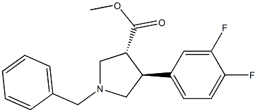 TRANS-METHYL 1-BENZYL-4-(3,4-DIFLUOROPHENYL)PYRROLIDINE-3-CARBOXYLATE 结构式