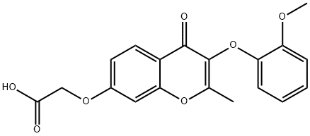 2-[3-(2-methoxyphenoxy)-2-methyl-4-oxochromen-7-yl]oxyacetic acid 结构式