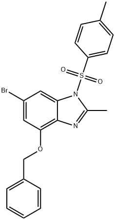4-(苄氧基)-6-溴-2-甲基-1-对甲苯磺酰基苯并咪唑 结构式