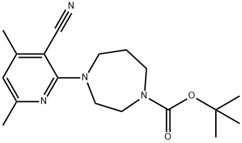 tert-butyl 4-(3-cyano-4,6-dimethylpyridin-2-yl)-1,4-diazepane-1-carboxylate 结构式