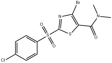 4-BROMO-2-((4-CHLOROPHENYL)SULFONYL)-N,N-DIMETHYLTHIAZOLE-5-CARBOXAMIDE 结构式