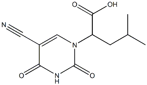 2-(5-Cyano-2,4-dioxo-3,4-dihydro-2H-pyrimidin-1-yl)-4-methyl-pentanoic acid 结构式